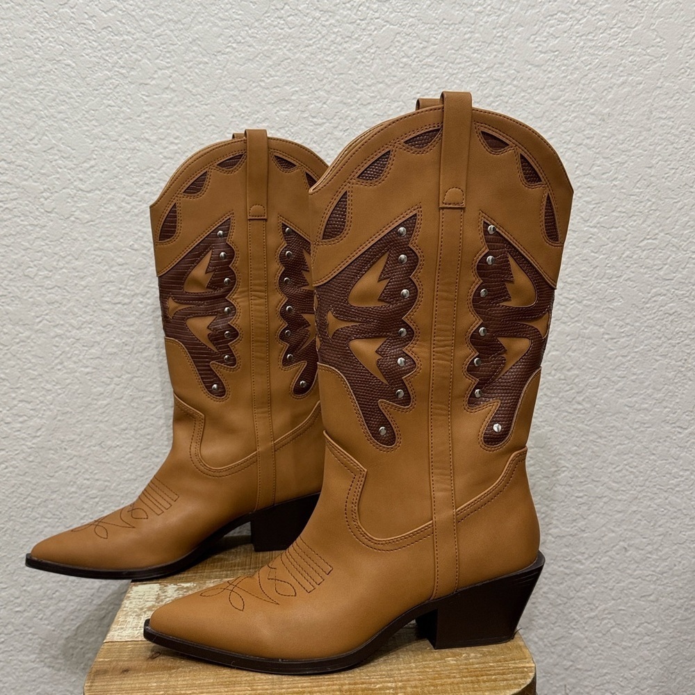 Madden Girl Saloonn Novelty Cowboy Boots Size 8.5 - Picture 4 of 8